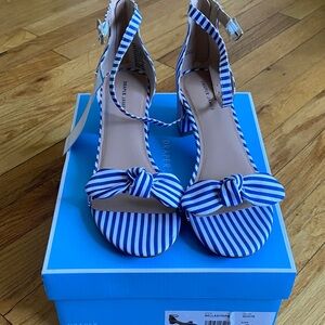 NWT Draper James Blue and White Striped Heels